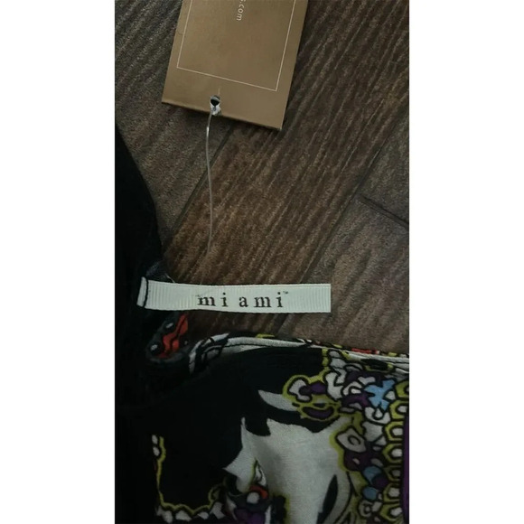 Francesca's Women's Paisley One Shoulder Dress Black Size S - Picture 5 of 7